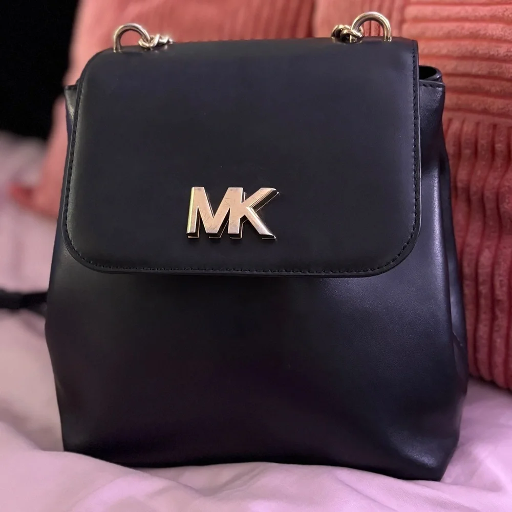 Michael Kors Black Leather Chain-Handle Shoulder Bag